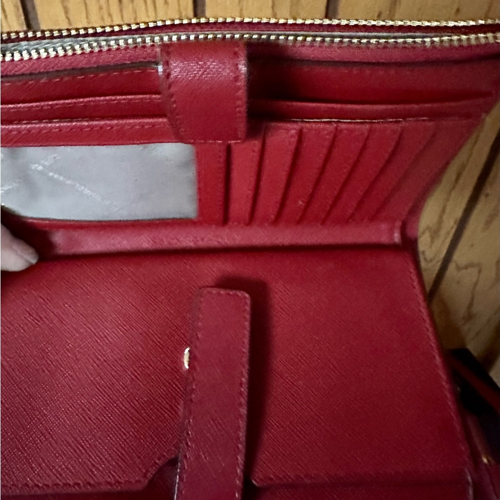 Michael Kors SCARLET RED Jet Set Travel Double Zip Wristlet/Wallet~NEW w/o Tags - Picture 5 of 14